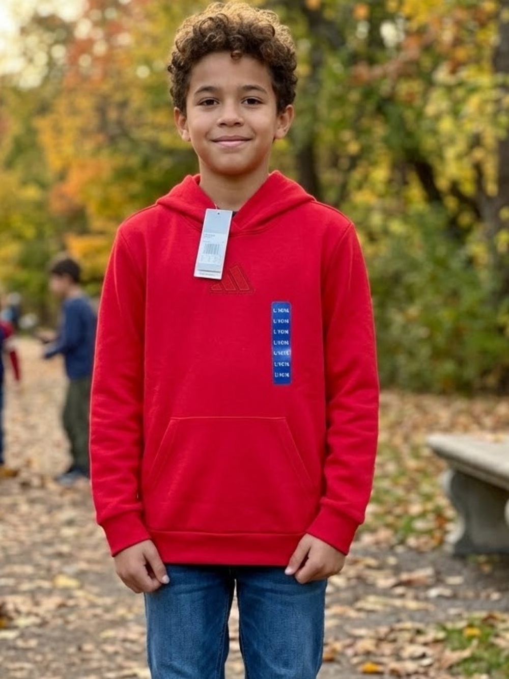 NWOT adidas Red Pullover Hoodie with Subtle Logo